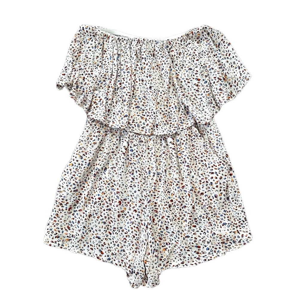 Off-white Multi-color Leopard Print Romper